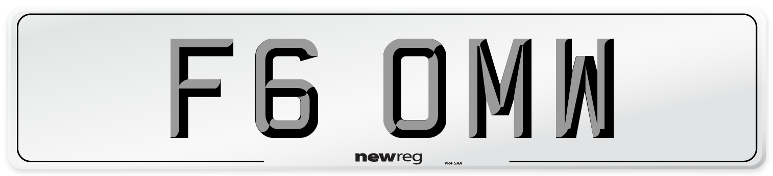 F6 OMW Number Plate from New Reg